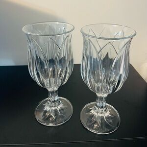 Set 2 CRYSTAL D' ARQUES-DURAND POMPANO TULIP   14 OUNCE WATER GOBLETS